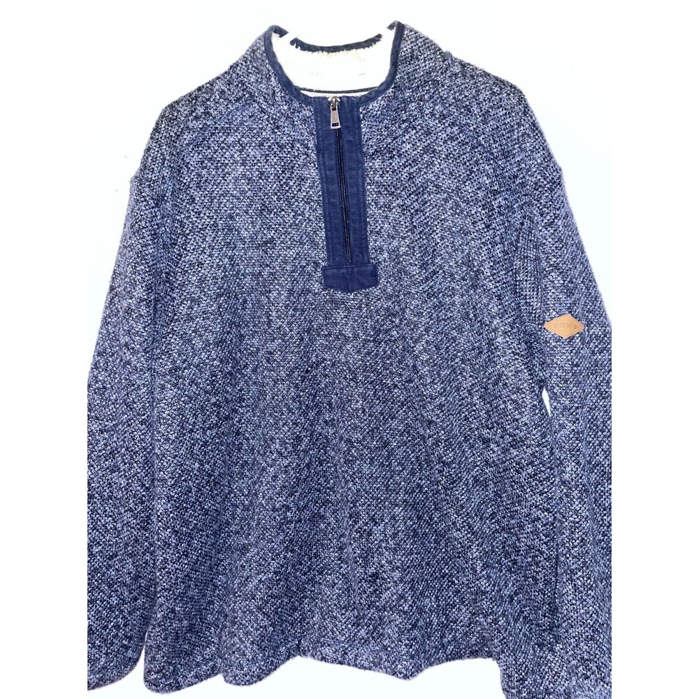 Orvis Brighton Men's Sherpa Lined 1/4 Zip Pullover XXL Sweatshirt Blue